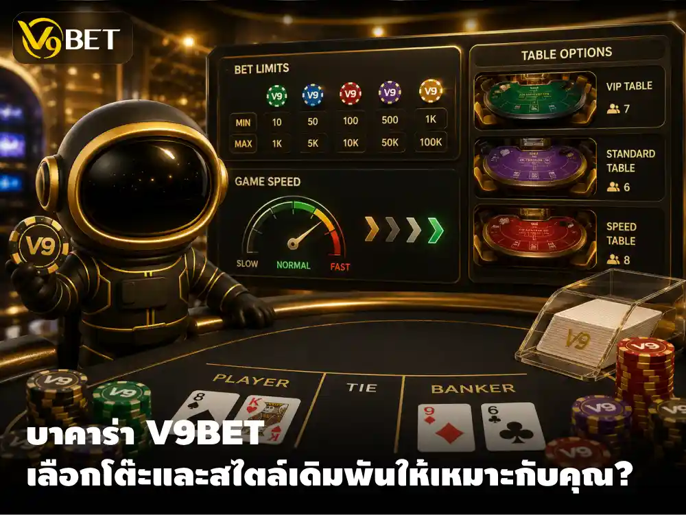 บาคาร่า V9Bet เลือกวงเงินเดิมพัน ความเร็วและสไตล์การเล่นให้เหมาะ