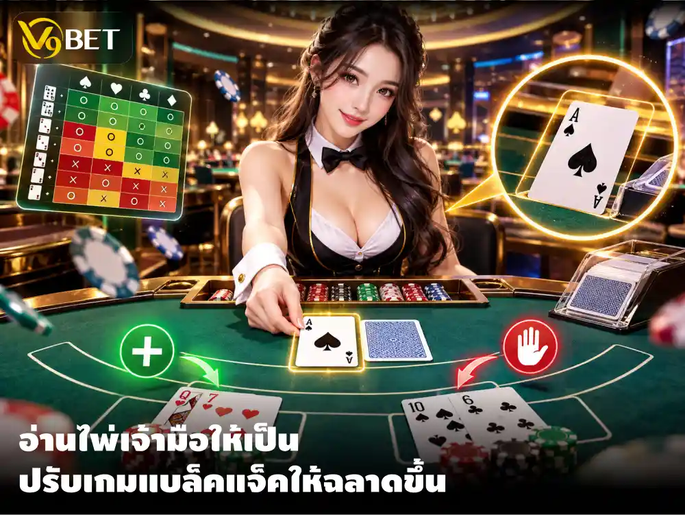 เทคนิคแบล็กแจ็ก อ่านไพ่หงายเจ้ามือและปรับแผนเดิมพันอย่างชาญฉลาด
