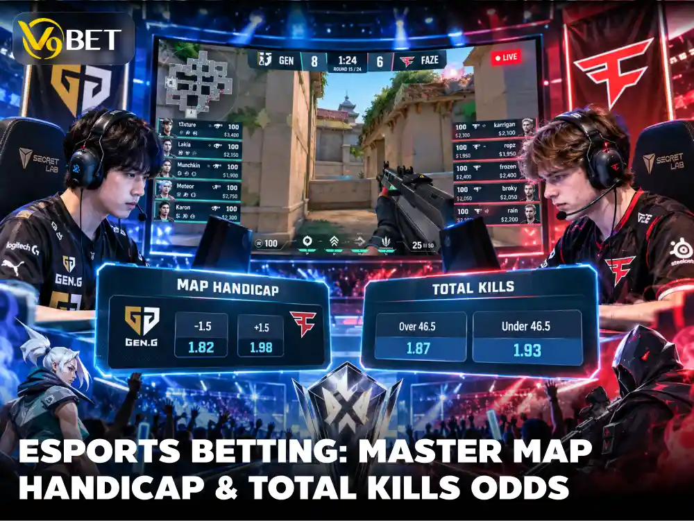 V9Bet eSports Betting Guide: Map, Handicap & Kills Odds