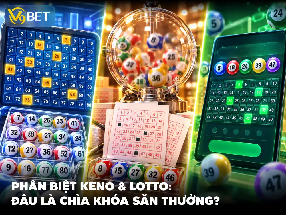 Xổ Số Online V9Bet: Keno, Lô Tô & Xổ Số Khác Gì Nhau?