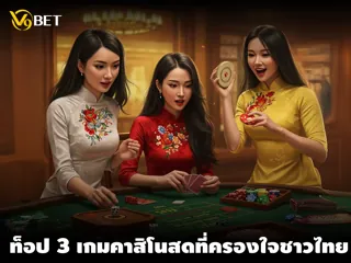 สายเดิมพันออนไลน์ต้องรู้! ท็อป 3 เกมคาสิโนสด ที่นิยมในหมู่คนไทย