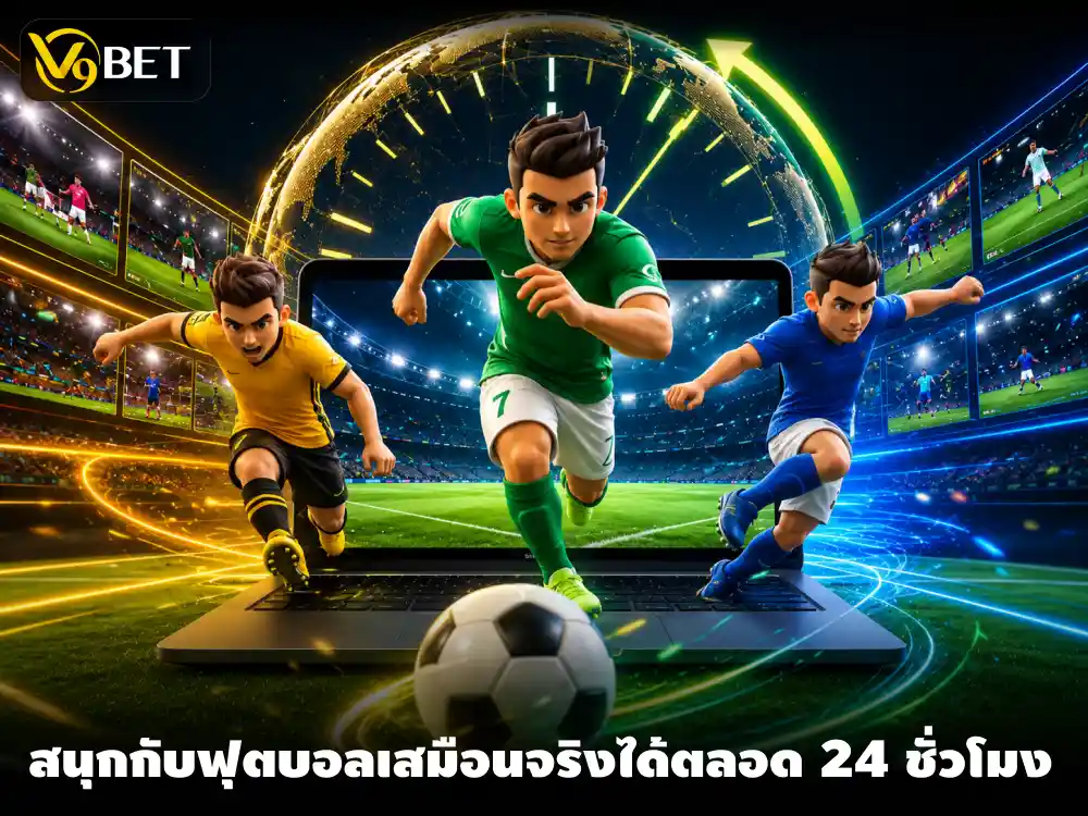 เดิมพันฟุตบอลเสมือนจริง 24 ชม. ลุ้นเงินจริงทุกแมตช์กับ V9Bet